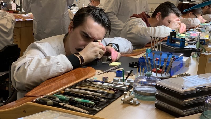 Watchmaker from the Haute Horlogerie workshop at Girard-Perregaux