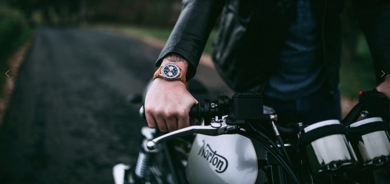 Breitling B01 Chronograph 42 Norton Edition, black and white panda dial, steel case, brown leather strap