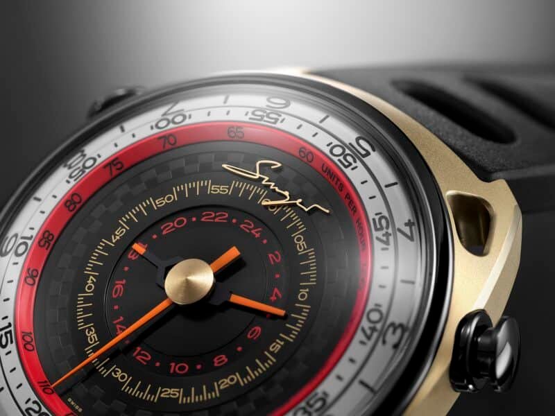Singer Reimagined Track1 Endurance Edition 24h Chronograph Dial Close-Up