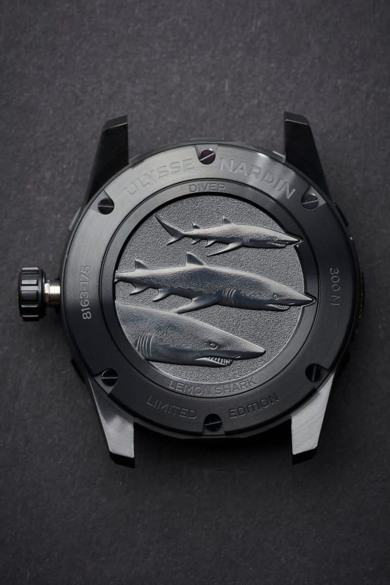 Ulysse Nardin Diver Lemonshark engraved case back